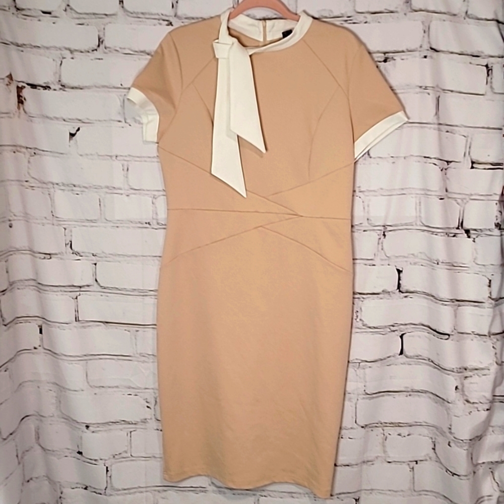 NWOT! Express Vfshow Vfemage Scarf Flight Attendant Dress Beige Womes Size XL